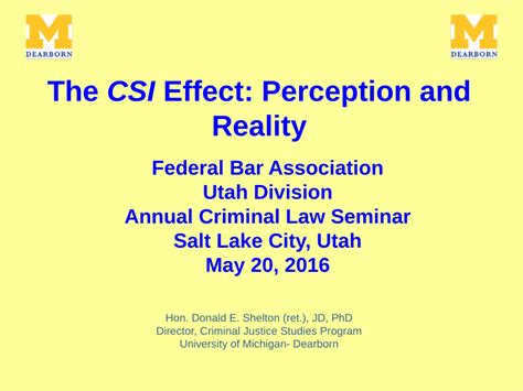 (PDF) The "CSI" Effect: Perception and Reality