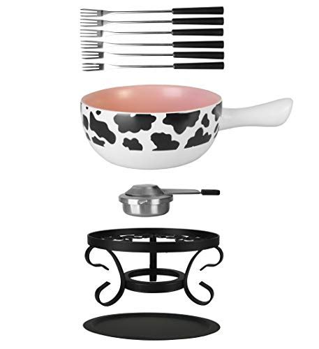 Artestia Ceramic cheese fondue pot Set, fondue set,Six Fondue Forks ...