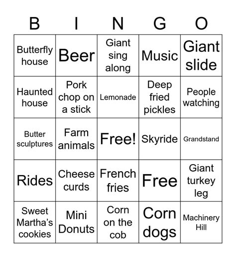 Minnesota State Fair Bingo! Bingo Card