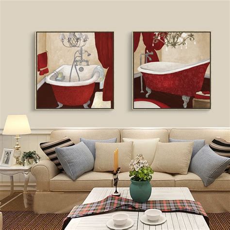 Modern Bath Canvas Painting Bathroom Picture Washing Set Oil Paint Home Decor Wall Art Prints ...