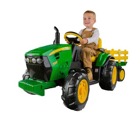 Peg Perego John Deere Ground Force Tractor with Trailer for Kids