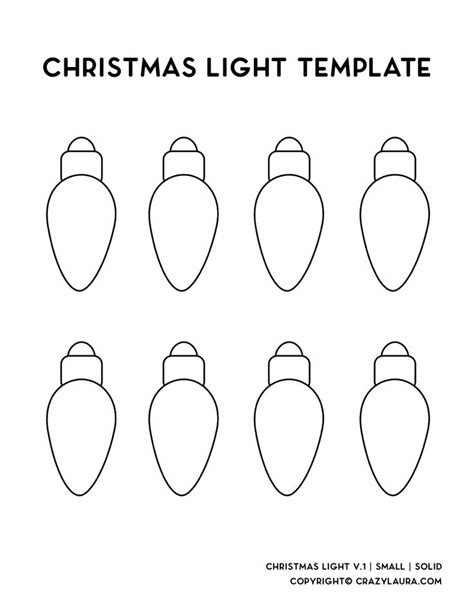 Free Printable Christmas Light Bulb Template - Printable Word Searches