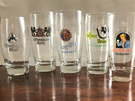 Vtg German Beer Bier Glasses Lot of 5 Pils Pilsner Germany Collectable Brewery #MoningerBier in ...