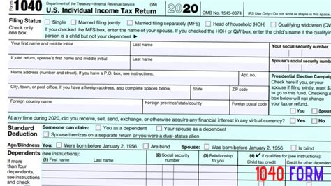 2020 - 2021 Form 1040 | Individual Income Tax Return - 1040 Form