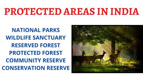 National Park, Wildlife Sanctuary, Protected & Reserved Forests ...