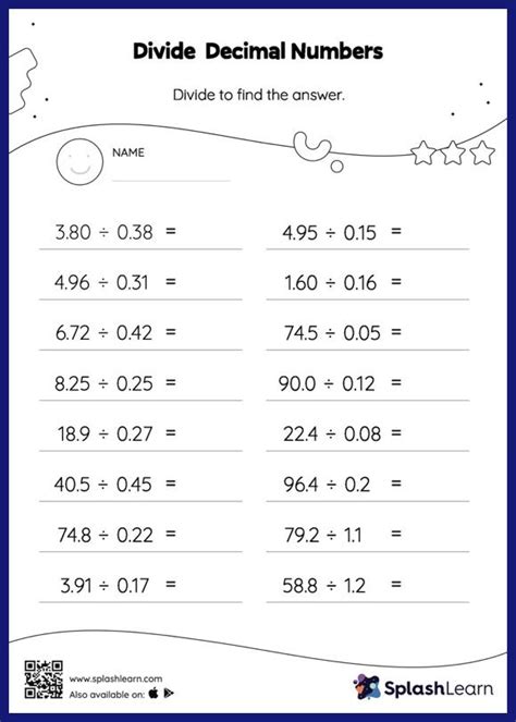 Divide Decimal Numbers without Remainder: Horizontal Division ...