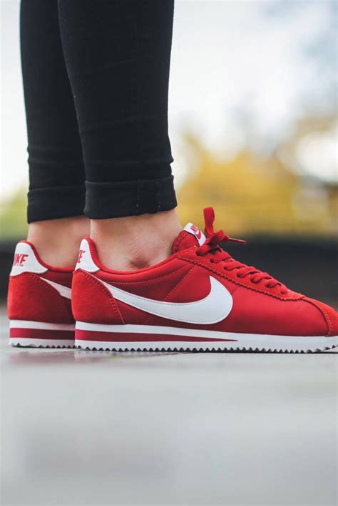 NIKE Classic Nylon Cortez in Red | SOLETOPIA