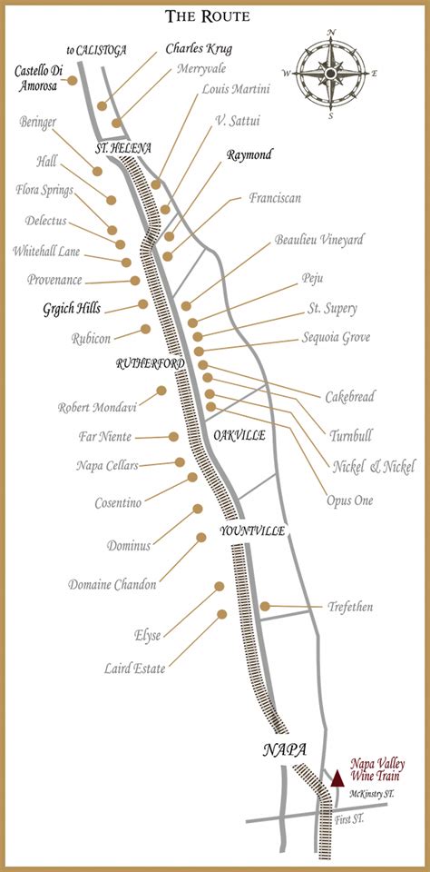 Napa Valley Wine Train Route Map #winecountry Wine Country Travel, Wine Country California, Wine ...