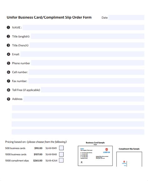 FREE 7+ Sample Compliment Slip Templates in PDF