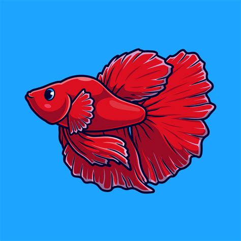 ilustración de icono de vector de dibujos animados de pez betta guppy lindo. concepto de icono ...