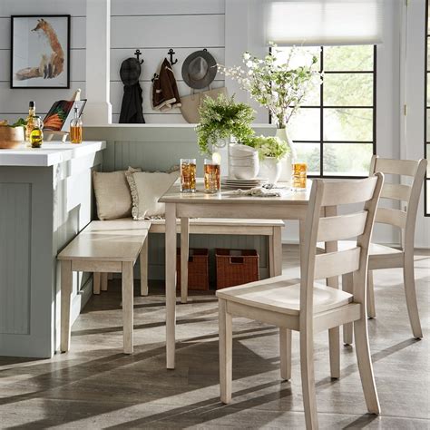 Weston Home Lexington 5-Piece Breakfast Nook Dining Set, Rectangular Table, White - Walmart.com ...