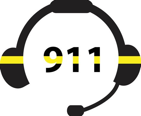 Number icon on white background. 911 Dispatcher Headset sign. Emergency call icon with 911 ...