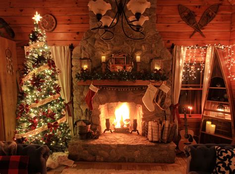 Cozy Christmas at my New Hampshire cabin. http://bit.ly/2EPTgBJ | Christmas lodge, Cabin ...
