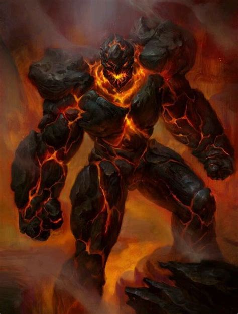 Fire Golem | Creature concept art, Fantasy artwork, Fantasy monster