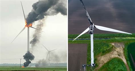 Wind turbine catches fire after being struck by lightning | Metro News