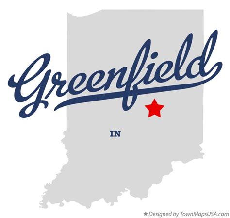 Map of Greenfield, Hancock County, IN, Indiana