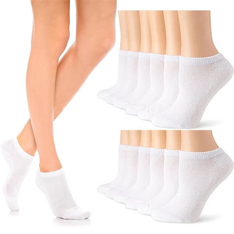 12 Pairs Womens Ankle Socks Low Cut Fit Crew Size 6-8 Sports White ...