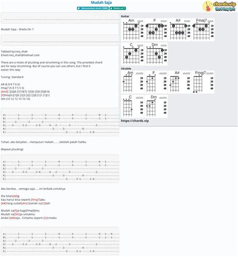 Chord: Mudah Saja - Sheila on 7 - tab, song lyric, sheet, guitar, ukulele | chords.vip