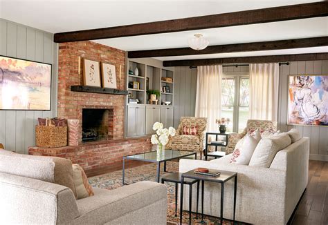 Living Room Design With Brick Fireplace | Bryont Blog