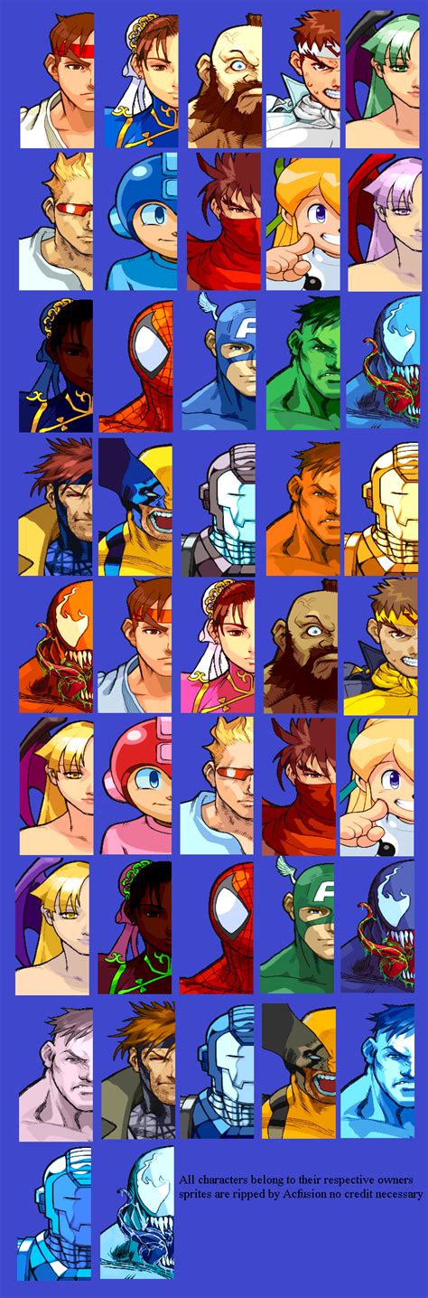 Character Select Portraits | Marvel vs, Capcom characters, Street ...