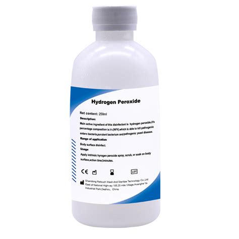 3% Hydrogen Peroxide Disinfectant for Wound Treatment 250ml - China Wound Treatment and ...