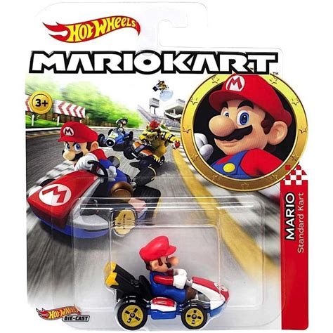 Buy Hot Wheels GBG26 Mario Kart 1:64 Die-Cast Mario with Standard Kart ...