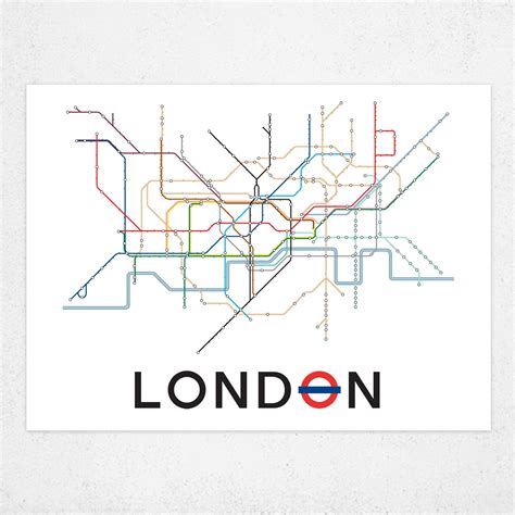 London Underground Tube Map Poster - A3 & A2 Sizes Minimalist Artwork in 2020 | London ...