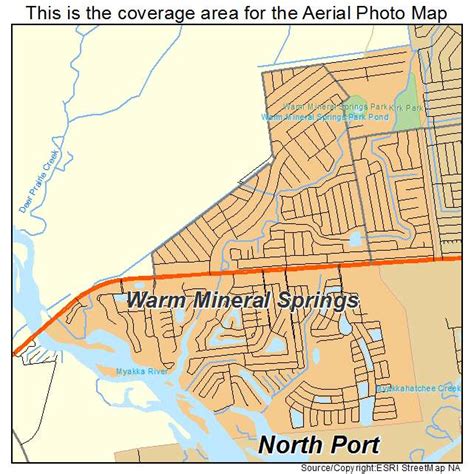 Aerial Photography Map of Warm Mineral Springs, FL Florida