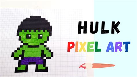 How to Draw the INCREDIBLE HULK! - Hand Drawn Pixel Art - YouTube