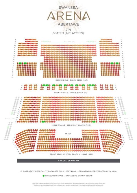 Swansea Arena Seating Plan