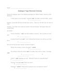 Dialogue Tags Worksheets & Teaching Resources | Teachers Pay Teachers