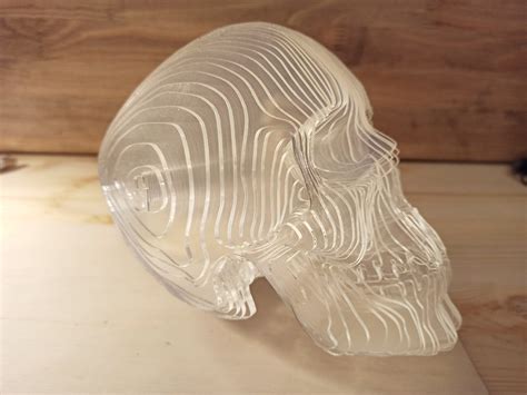 Laser Cut Acrylic 3D Skull Model Free Vector cdr Download - 3axis.co