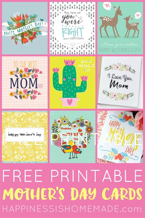 Free Printable Mother's Day Cards - Happiness is Homemade