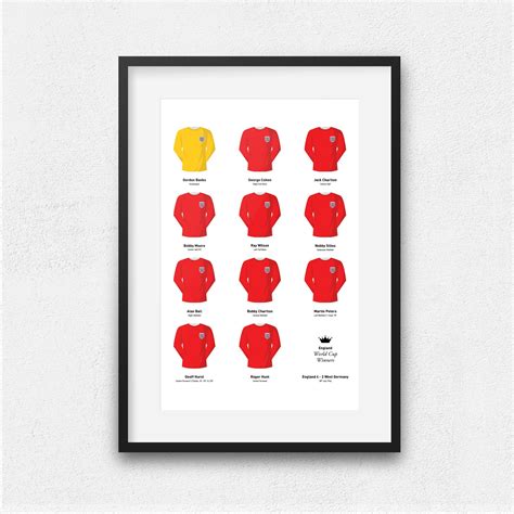 England 1966 World Cup Winners Football Team Print Gift