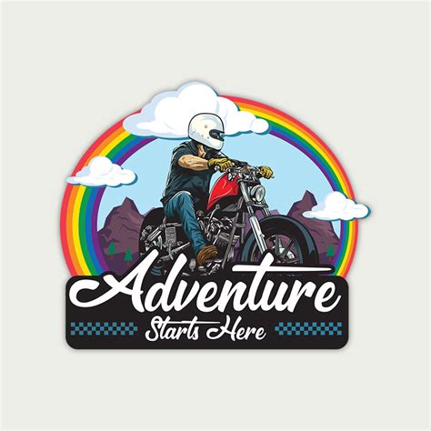 Stickers of bike - Adventure starts here - The Misfit World