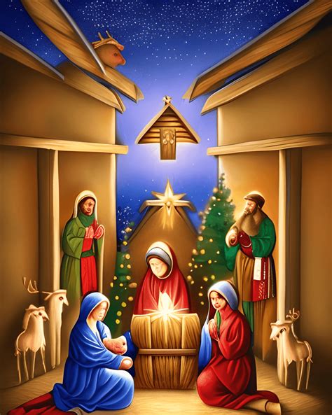 Christmas Nativity Scene Graphic · Creative Fabrica