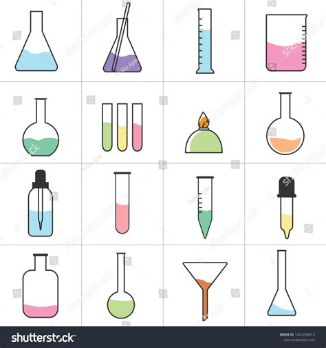 Laboratory Equipment Vector Illustrationicon Set Chemical Stock Vector (Royalty Free) 1447299413 ...