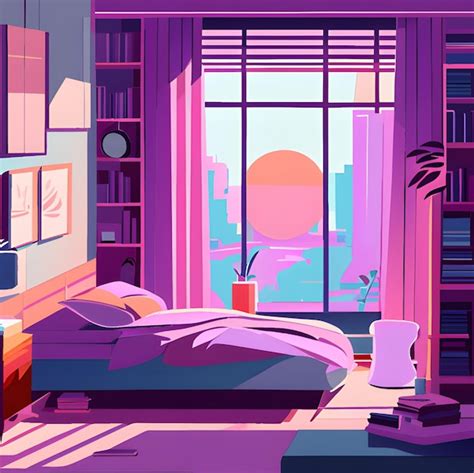 Premium Vector | Bedroom aesthetic pastel color