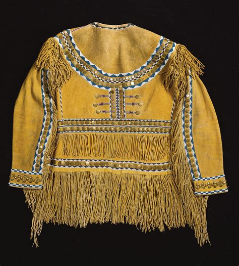 Fine Western Apache Beaded and Fringed Tailored Hide Tailored Shirt ...