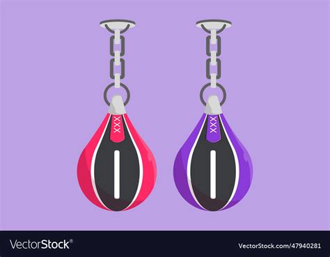 Graphic flat design drawing stylized punching bag Vector Image