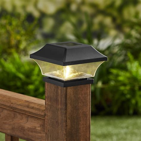 Mainstays 5 Lumen Solar LED Deck Post Cap Light Black, 6-Pack - Walmart.com - Walmart.com