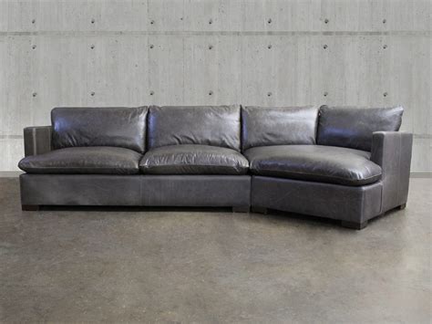 Reno Leather Sectional Sofa with Cuddler - Top Grain, Aniline Leather