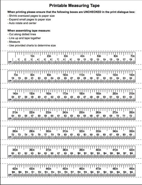 Actual Size Printable Measuring Tape