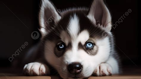 Puppy Black And White Husky Image Background, Cute Puppy Husky Picture Background Image And ...