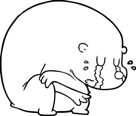 crying cartoon bear 12388276 Vector Art at Vecteezy