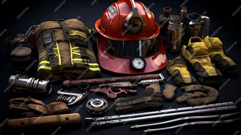 Premium AI Image | Fire Brigade Rescue Tools and Gear