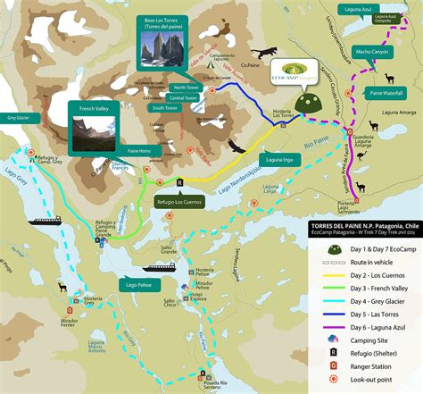 Torres Del Paine Chile Map - Corny Doralia