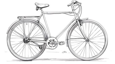 Premium Photo | A black and white drawing of a bicycle with a white ...