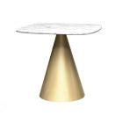 Oscar Square Coffee Table | White Marble Top & Brass Base