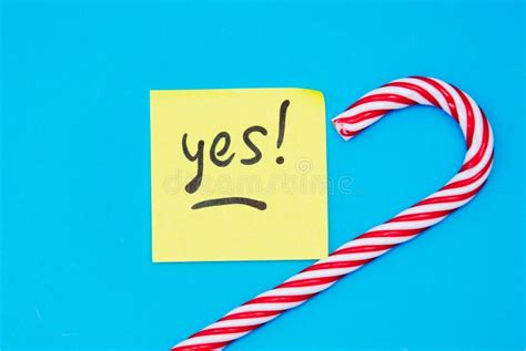 Sticker Yes and Christmas Candy Cane Stock Photo - Image of cane ...